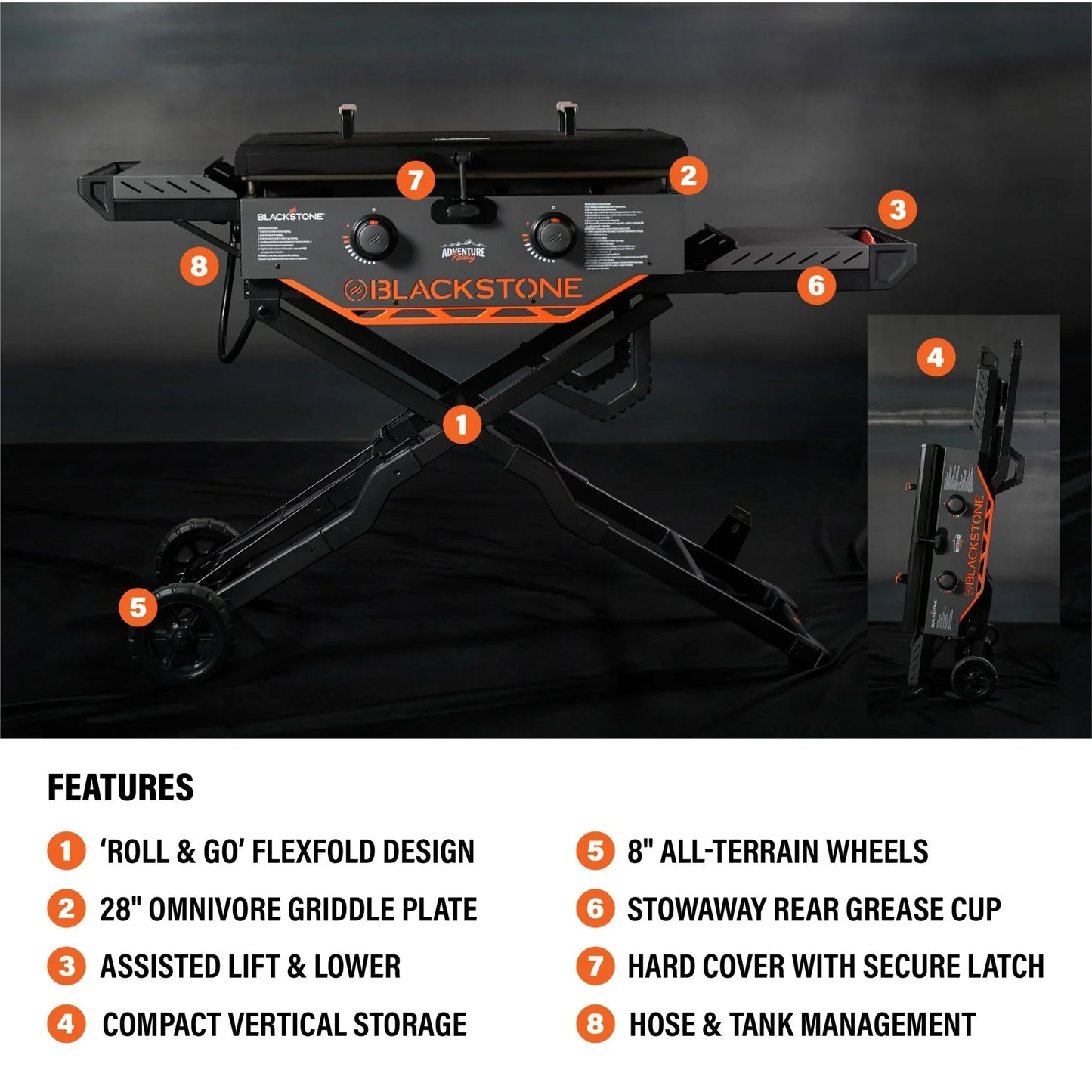 28" Griddle with Flexfold Legs