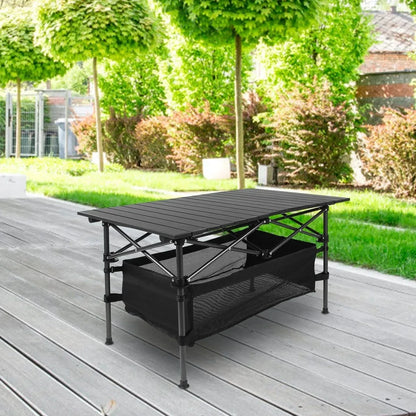 Folding Camping Table Portable Aluminum Roll-up Picnic BBQ Desk Outdoor Party