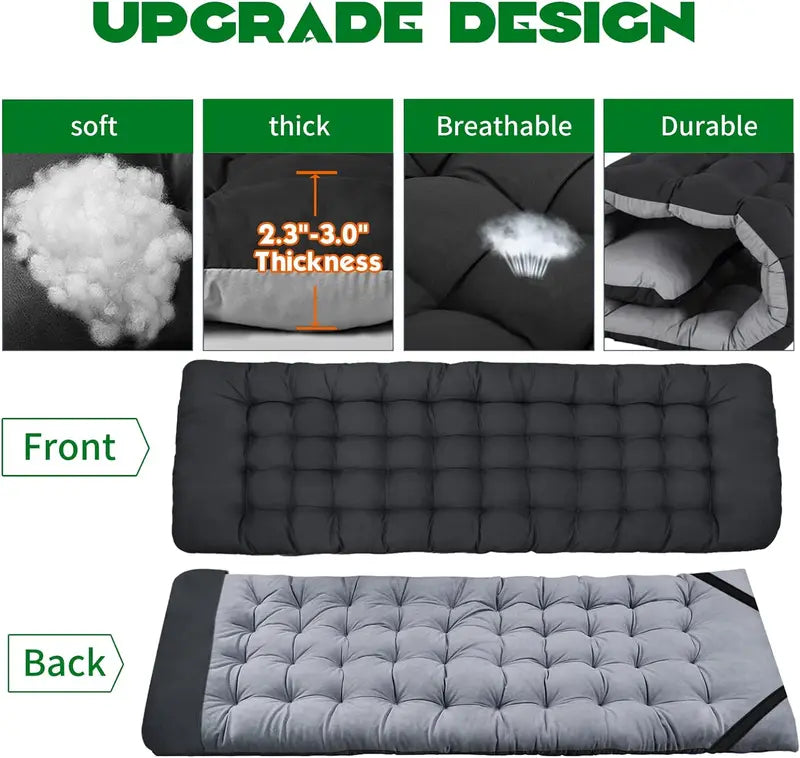 Cot XL Camping Cot with Thick Pad,Oversized Cots portable Bed Folding Cot 900LBS(Max Load) Double Layer Oxford Heavy Duty wCarry Bag