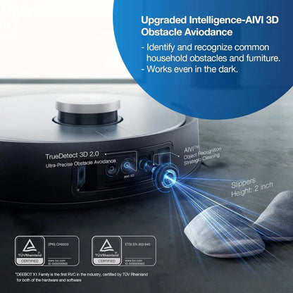 DEEBOT X1 Plus Robot Vacuum and Mop Self Emptying Station Live Monitor