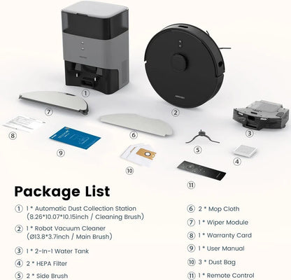 T20 Self-Emptying Robot Vacuum Cleaner Self-Charging Smart Mapping WiFi