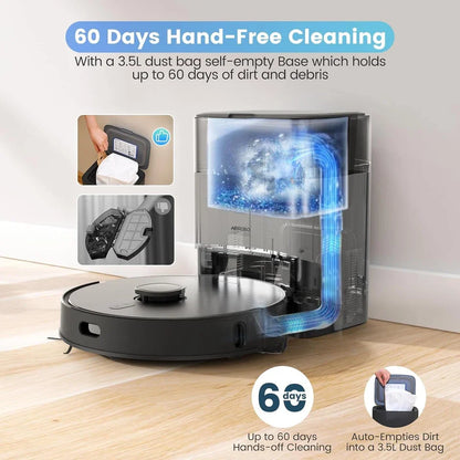 T20 Self-Emptying Robot Vacuum Cleaner Self-Charging Smart Mapping WiFi