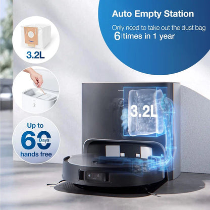 DEEBOT X1 Plus Robot Vacuum and Mop Self Emptying Station Live Monitor
