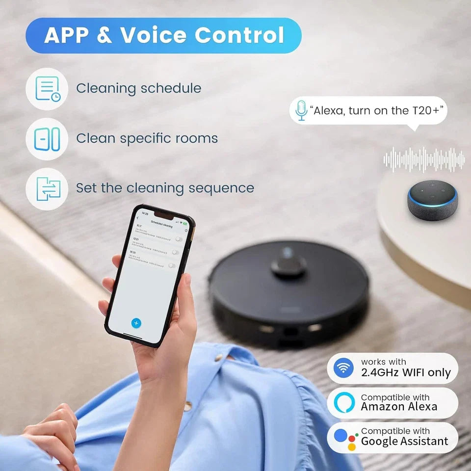 T20 Self-Emptying Robot Vacuum Cleaner Self-Charging Smart Mapping WiFi