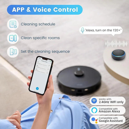 T20 Self-Emptying Robot Vacuum Cleaner Self-Charging Smart Mapping WiFi